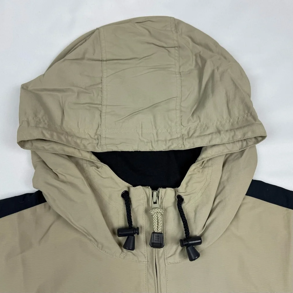 Vtg Gap Mens Anorak Pullover Jacket Sz Medium Oversized 90s Y2K Hooded Beige A5